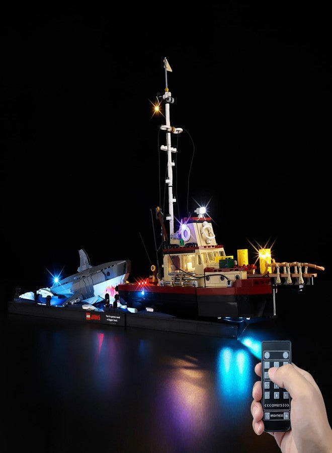 Kyglaring طقم إضاءة LED من Kyglaring متوافق مع مجموعة Lego 21350، ملحقات إضاءة متوافقة مع مجموعة نماذج Ideas Jaws، أضواء فقط (النموذج غير متضمن)، إصدار RC. - Image 1